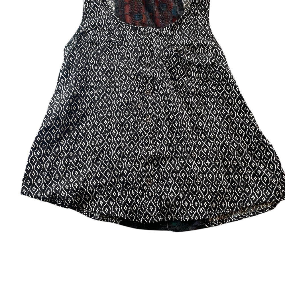 Mine Black and White Patterned Tank Top